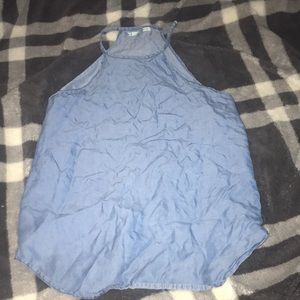 Super cute, Jean look, halter tank
